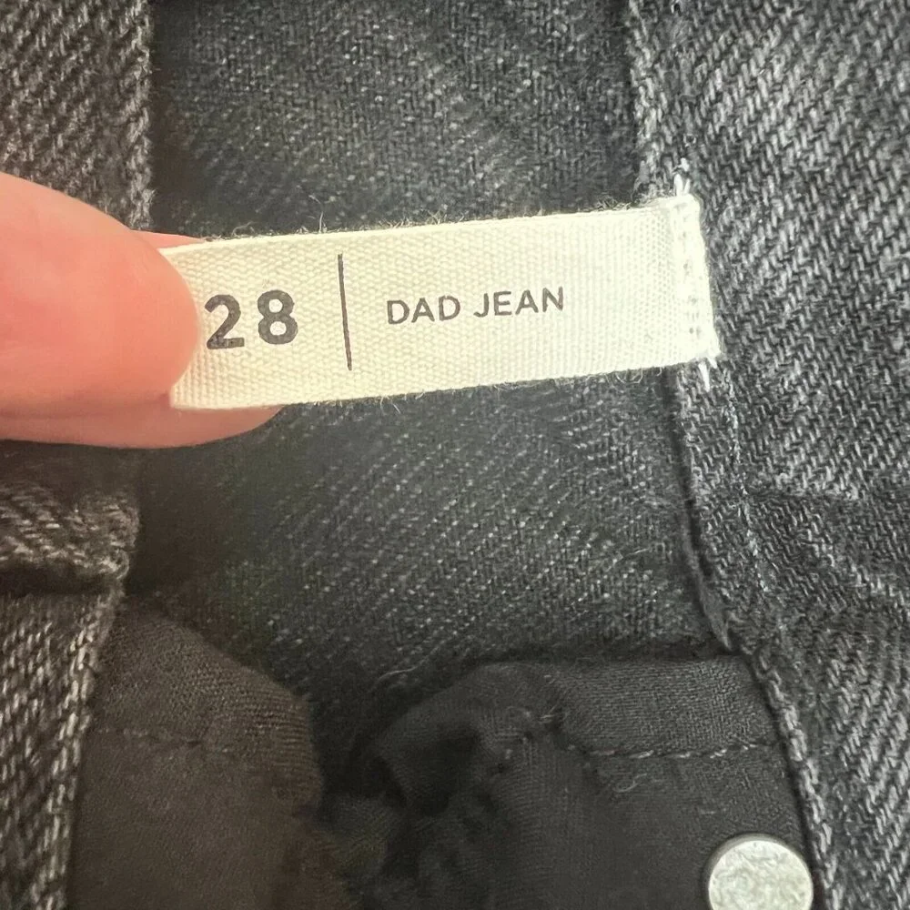 NEW PacSun Dad Jean Shorts Womens 28 Black High Rise Cut Off‎ Button Fly Denim